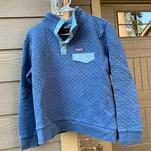Blue, quilted women’s Patagonia Crew Neck